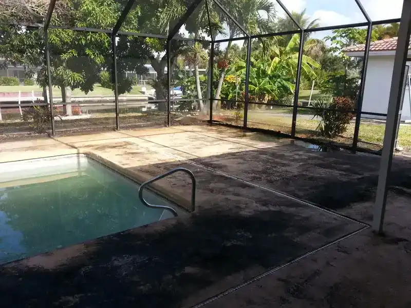 Before Pool Patio Pressure Wash